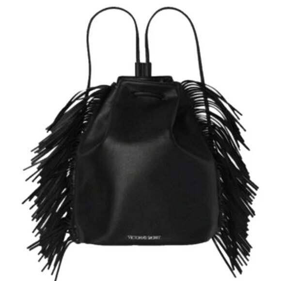VICTORIA\'S SECRET Black Fringe Backpack Purse main image 5
